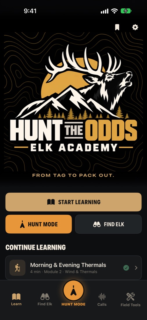 Elk Academy home screen